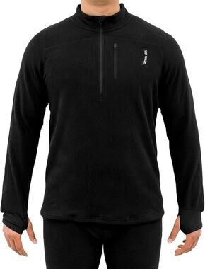 Hot Chillys Men's M Black La Montana Fleece Zip-T Base Layer Top Outdoor P2-15
